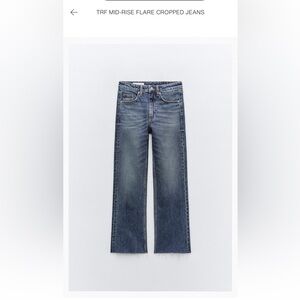 NWOT Zara TRF Mid-Rise Flare Cropped Jeans